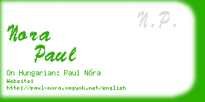 nora paul business card